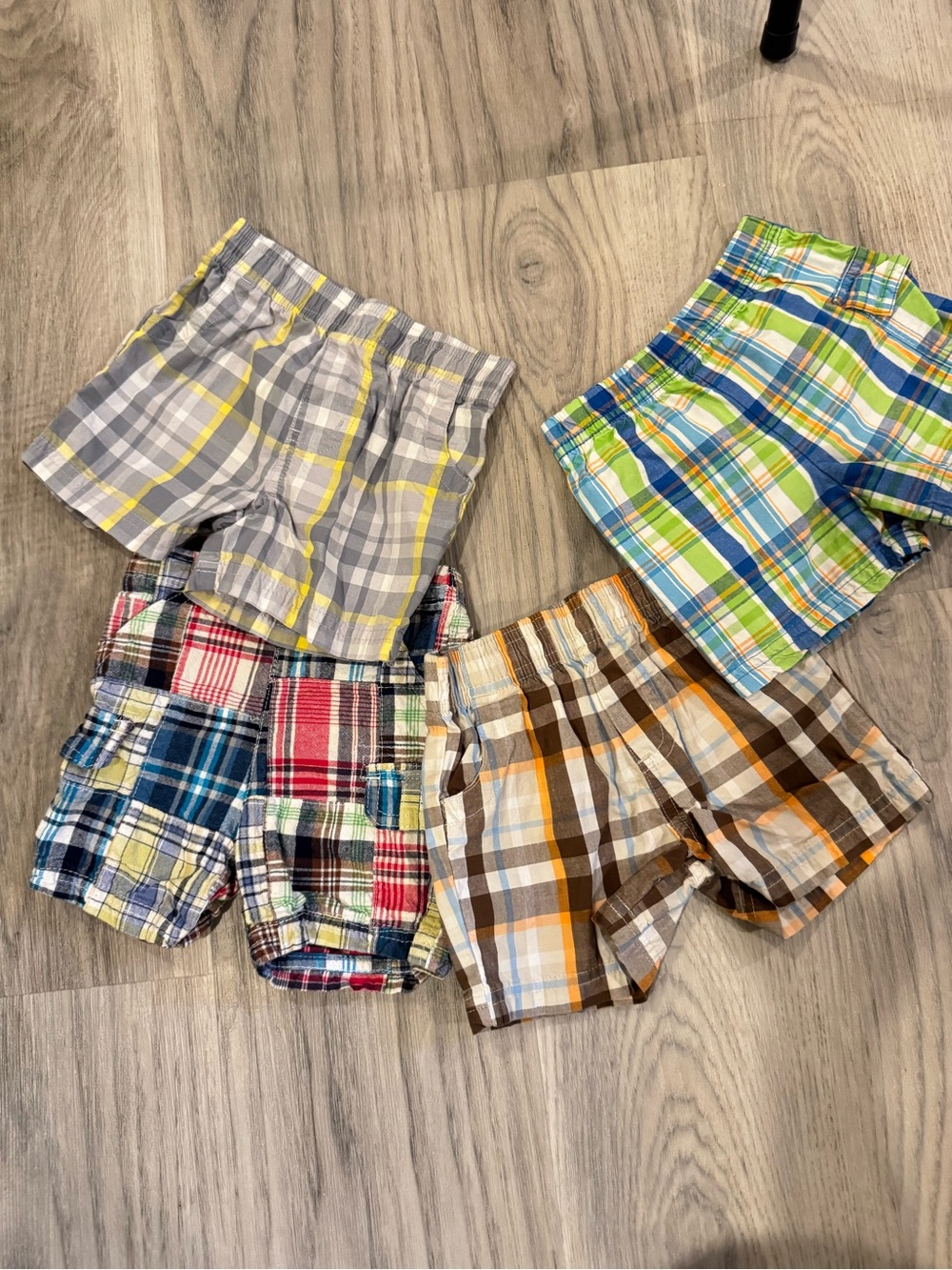 Kids Plaid Cotton Shorts bundle - Multi Color
